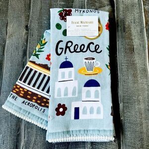 Isaac Mizrahi Greece Santorini Mediterranean Kitchen Dish Towels